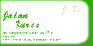 jolan kuris business card